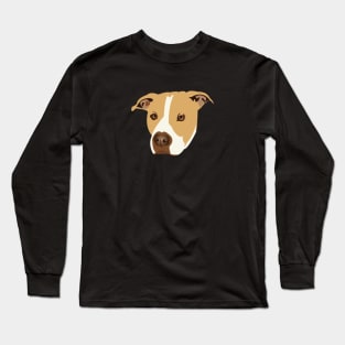 Brown and White Pit Bull Long Sleeve T-Shirt
